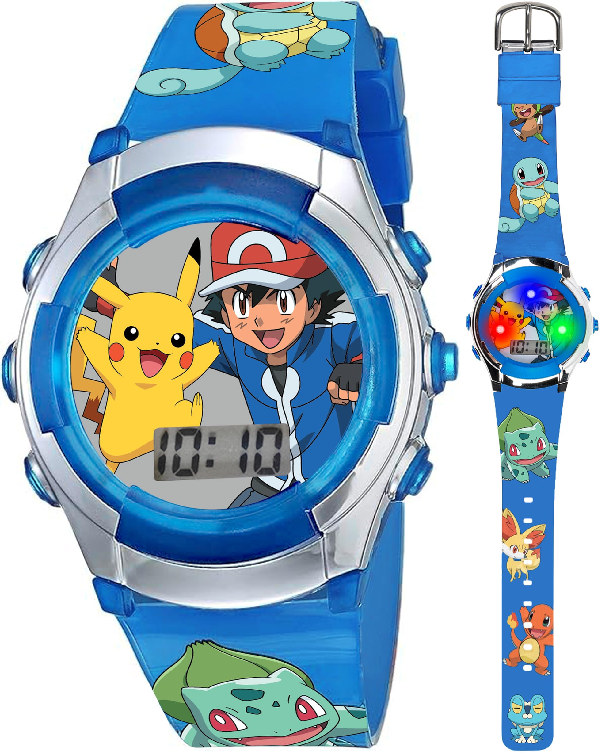 Дитячий годинник Pokemon з миготливим світлодіодним підсвічуванням Цифровий годинник з офіційними персонажами покемонів на цифровому годиннику з легкою пряжкою Safe for Blue -
Дитячий годинник Pokemon з миготливим світлодіодним підсвічуванням Цифровий годинник з офіційними персонажами покемонів на цифровому годиннику з легкою пряжкою Safe for Blue -