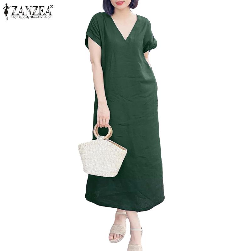ZANZEA Женское повседневное свободное платье с v-образным вырезом и короткими рукавами
ZANZEA Женское повседневное свободное платье с v-образным вырезом и короткими рукавами