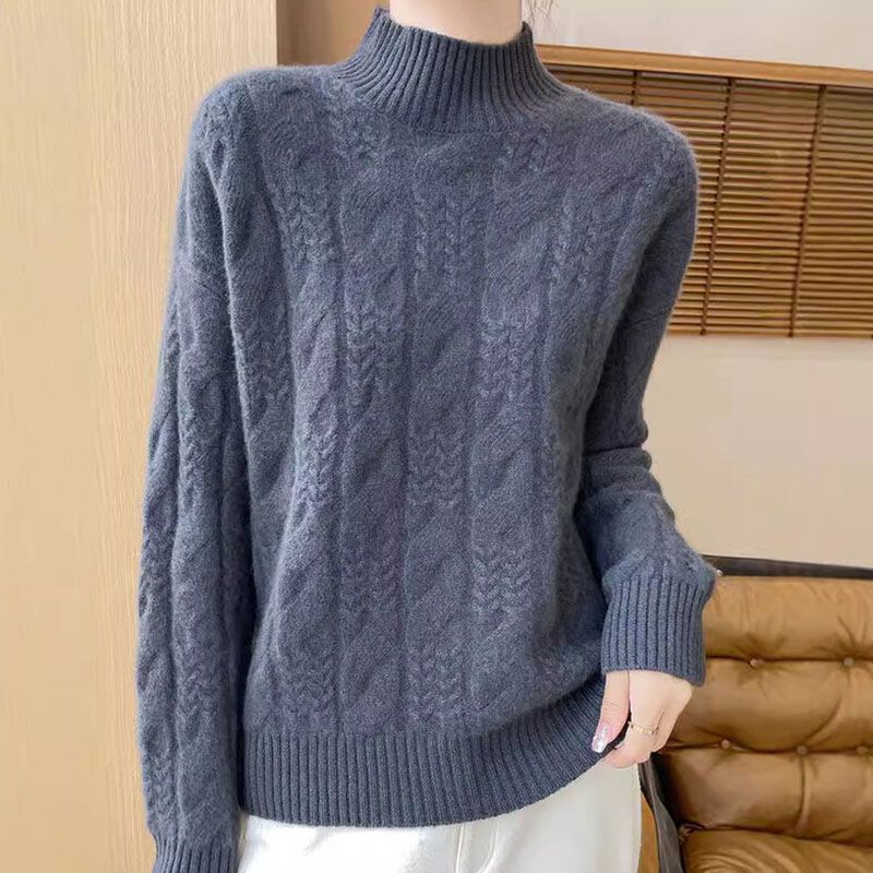 Solid color twist turtleneck sweater women s autumn and winter new loose and thin thickened pullover bottoming knitted sweater top average size сірий
Solid color twist turtleneck sweater women s autumn and winter new loose and thin thickened pullover bottoming knitted sweater top average size сірий