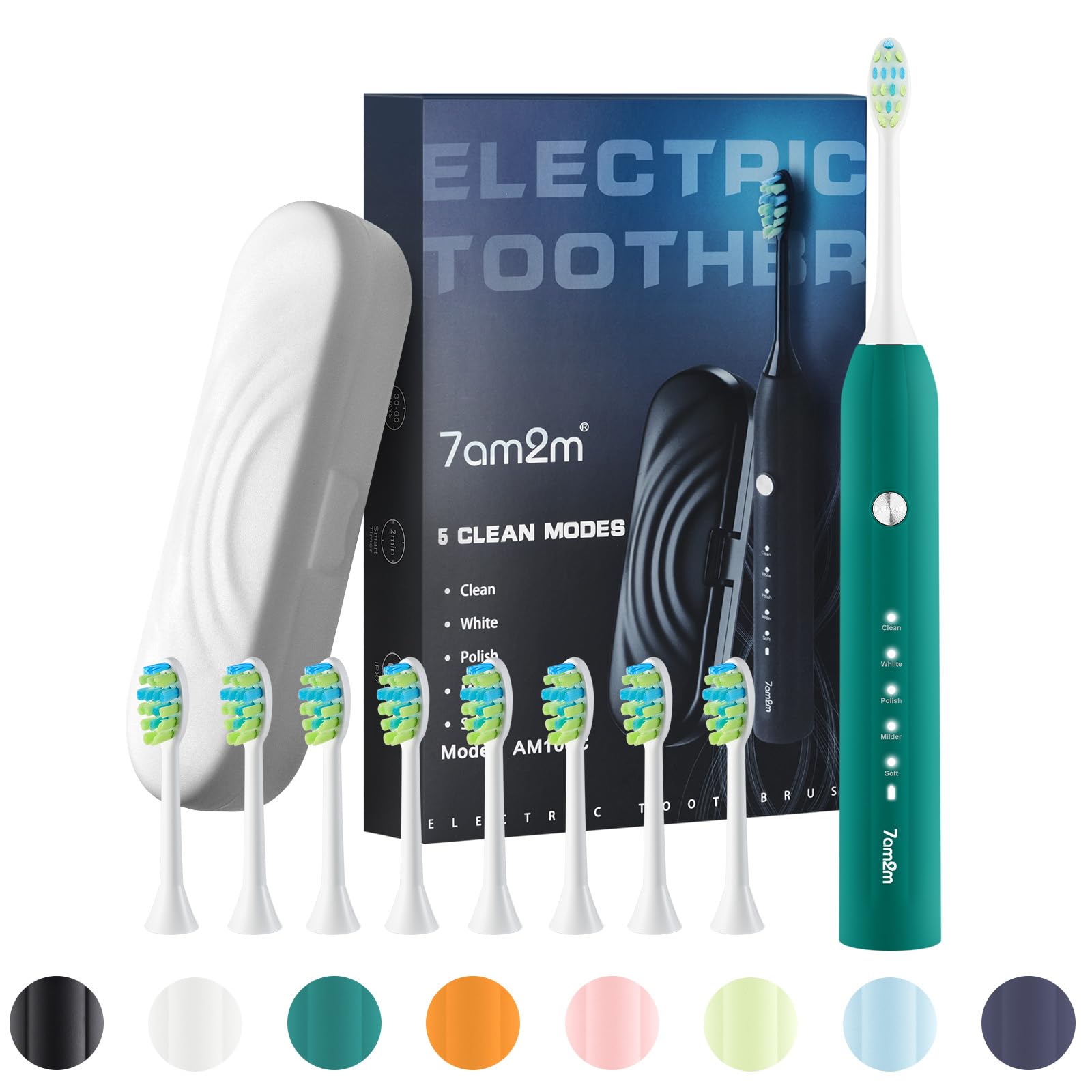 7am2m Electric Ultrasonic Electric Dropping Mobile Travel Case and 8 Replacement Brushes 5 Electric 2 Minute Auto Smart Electric USB Roman Column
7am2m Electric Ultrasonic Electric Dropping Mobile Travel Case and 8 Replacement Brushes 5 Electric 2 Minute Auto Smart Electric USB Roman Column