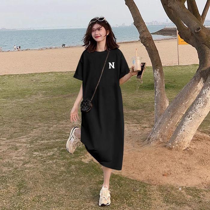 Футболка з коротким рукавом, Великого розміру, Вільна, Нова літня сукня, яка закриває стегна, сягає колін і робить фігуру стрункішою 4XL чорний
Футболка з коротким рукавом, Великого розміру, Вільна, Нова літня сукня, яка закриває стегна, сягає колін і робить фігуру стрункішою 4XL чорний