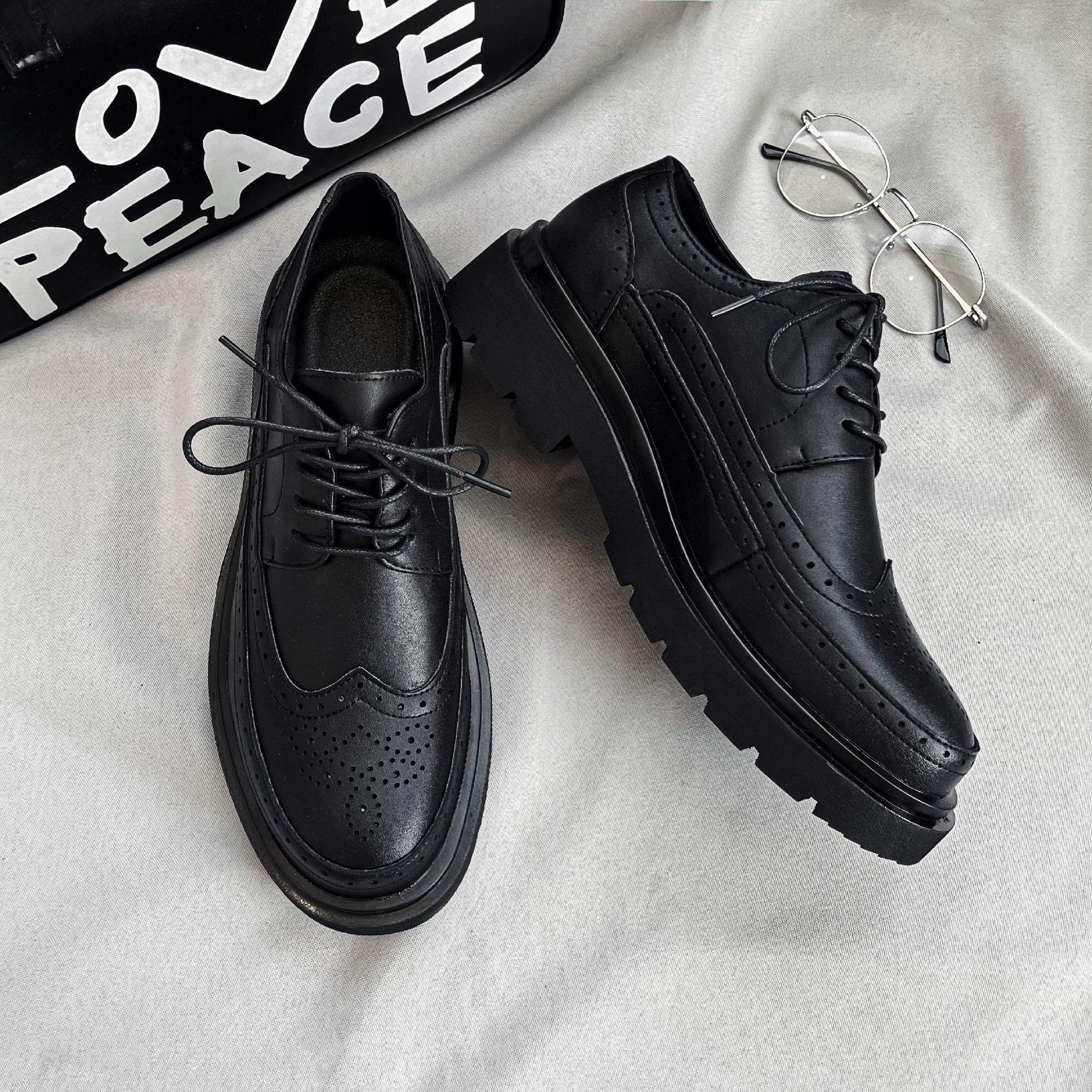 Men s leather shoes cowhide dress trendy shoes black versatile casual business Korean version trendy British Block engraved men s shoes 45
Men s leather shoes cowhide dress trendy shoes black versatile casual business Korean version trendy British Block engraved men s shoes 45