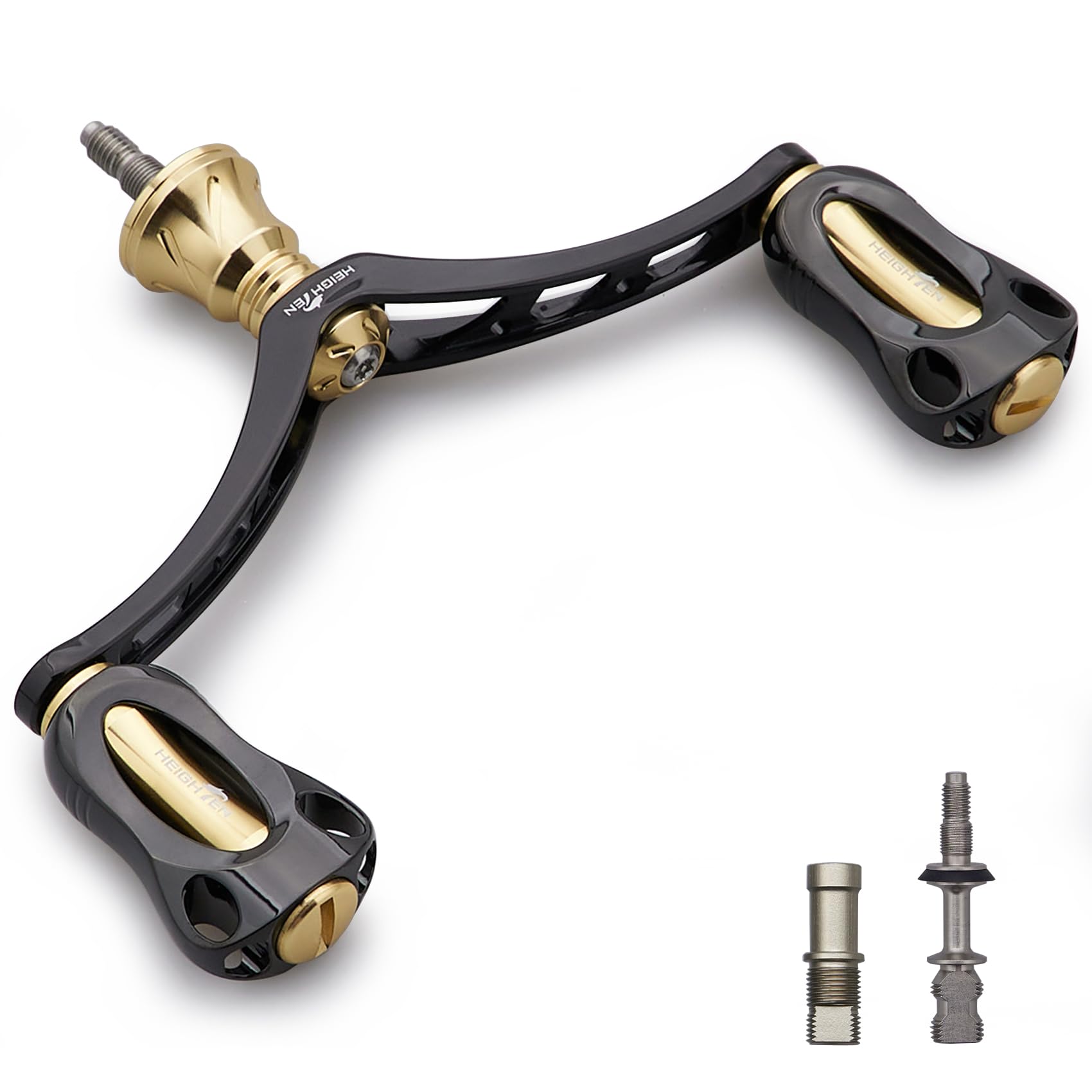 HEIGHTEN 98mm Reel Handle with 22mm Knob for Shimano Daiwa Universal Spinning Reel Aurora Series (Black & Gold) (859)
HEIGHTEN 98mm Reel Handle with 22mm Knob for Shimano Daiwa Universal Spinning Reel Aurora Series (Black & Gold) (859)