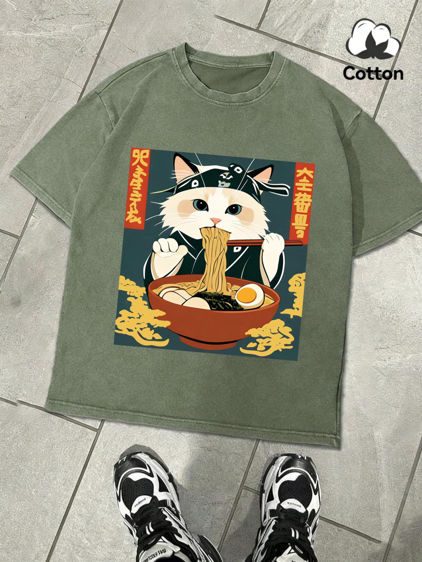Cats Who Like Lamian Noodles Very Much Washed TShirt Men Fashion Cotton TShirts ONeck Clothing Casual Unisex Loose Summer Top S
Cats Who Like Lamian Noodles Very Much Washed TShirt Men Fashion Cotton TShirts ONeck Clothing Casual Unisex Loose Summer Top S