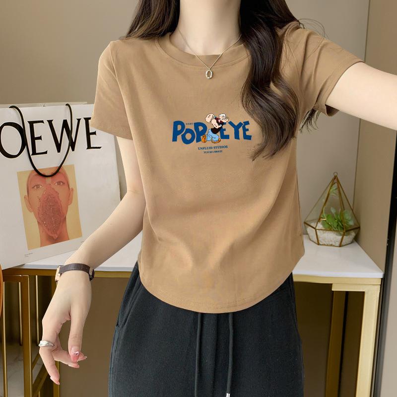 Chic niche short-sleeved high-quality pure cotton white printed top for women s irregular arc hem simple T-shirt for women XXL
Chic niche short-sleeved high-quality pure cotton white printed top for women s irregular arc hem simple T-shirt for women XXL