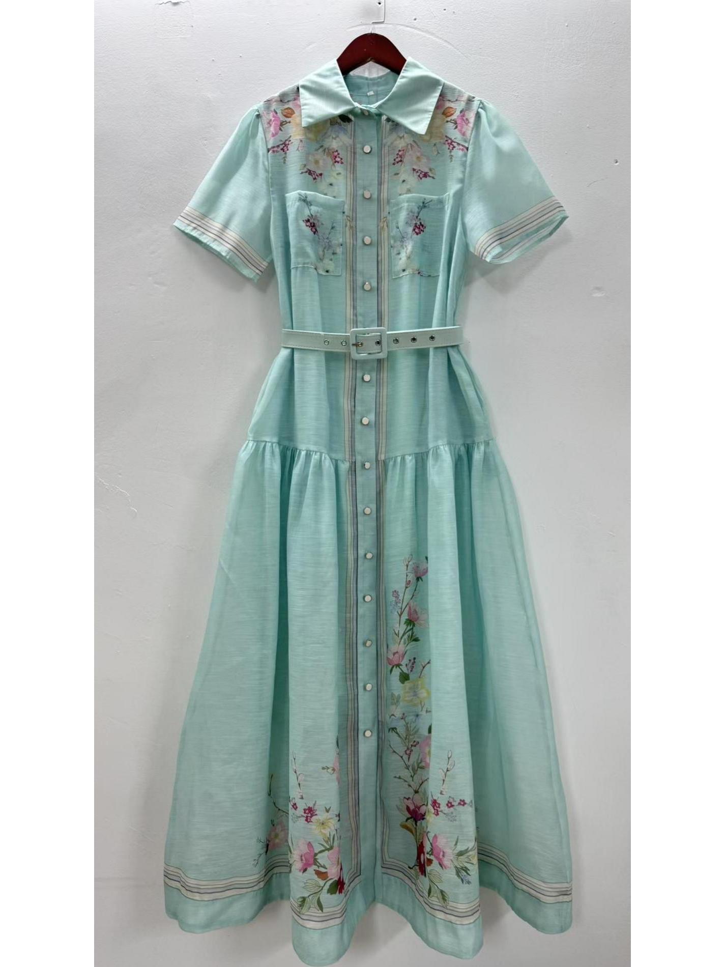 Elegant Holiday Print Belted Shirt Dress with Lapel Collar and Slim Fit M синій
Elegant Holiday Print Belted Shirt Dress with Lapel Collar and Slim Fit M синій