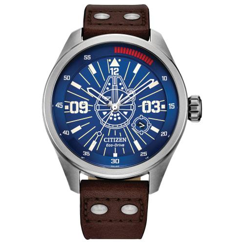 Citizen Eco-Drive Men s Star Wars Han Solo Sometimes I even Amaze Myself Watch, Brown Leather Strap, Blue Dial, Luminous, 43mm (Model: AW5009-03W),
Citizen Eco-Drive Men s Star Wars Han Solo Sometimes I even Amaze Myself Watch, Brown Leather Strap, Blue Dial, Luminous, 43mm (Model: AW5009-03W),