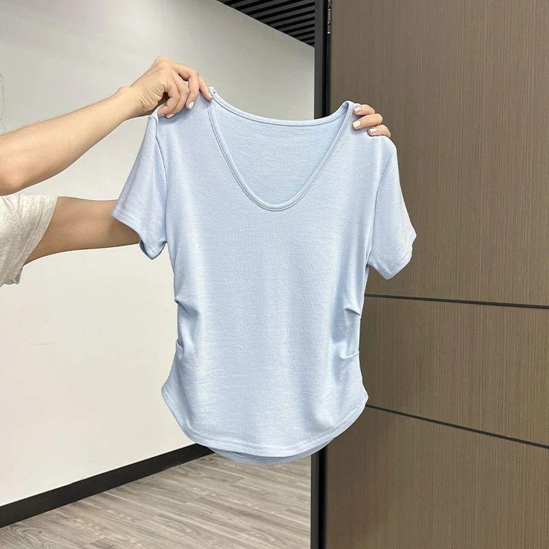 Petite Ruched V-Neck Short Sleeve Chic Top - Women s Korean Style Summer Trendy Shirt XL
Petite Ruched V-Neck Short Sleeve Chic Top - Women s Korean Style Summer Trendy Shirt XL