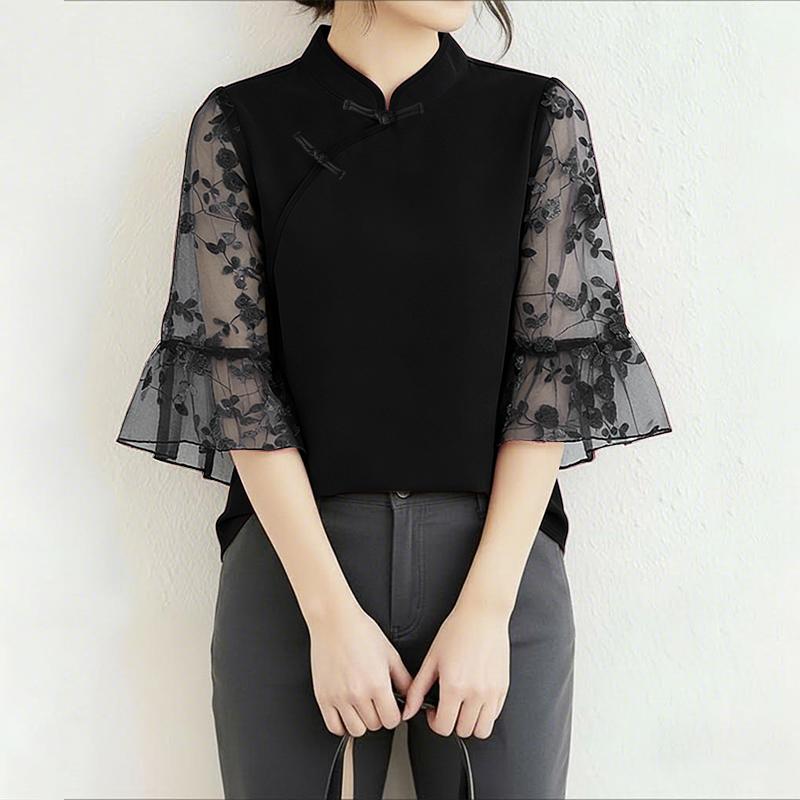 ZANZEA Women Daily Casual Stand Collar Mesh Splice 3/4 Sleeve Blouse L чорний
ZANZEA Women Daily Casual Stand Collar Mesh Splice 3/4 Sleeve Blouse L чорний