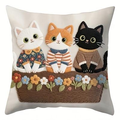 1/4pcs Autumn Farmhouse Cat Throw Pillow Covers, Cute Kitten Decorative Pillow Cases for Sofa Couch Bed Cushion cover 45x45cm-1pcs
1/4pcs Autumn Farmhouse Cat Throw Pillow Covers, Cute Kitten Decorative Pillow Cases for Sofa Couch Bed Cushion cover 45x45cm-1pcs