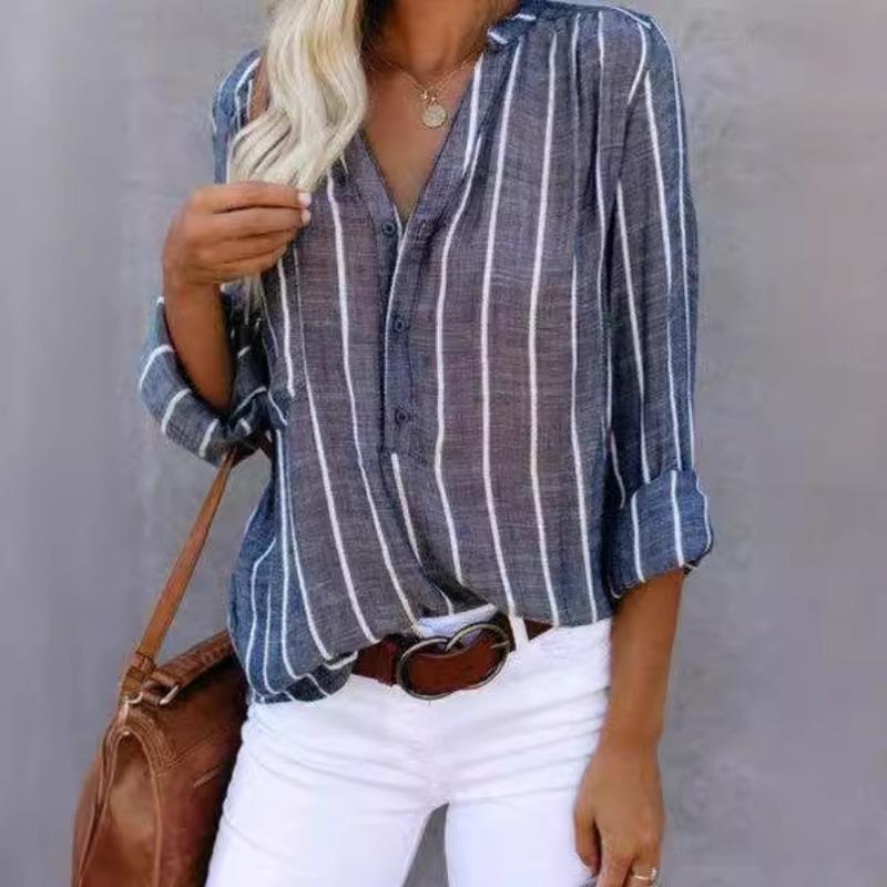Women s Shirt Striped Half Open Collar Long Sleeved Casual Loose Top 5XL світло-синій колір
Women s Shirt Striped Half Open Collar Long Sleeved Casual Loose Top 5XL світло-синій колір
