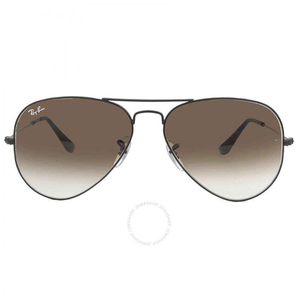 Коричневые солнцезащитные очки унисекс Ray Ban Aviator с градиентом RB3025 002 51 58