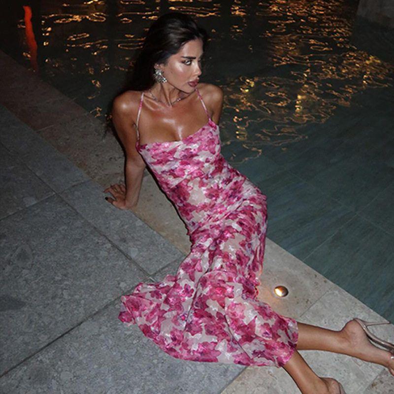 Fresh and Sweet Summer New Style Slim-Fitting Backless Dress with Long Waist-Cinching Skirt and Elegant Fashion Long Dress Print S
Fresh and Sweet Summer New Style Slim-Fitting Backless Dress with Long Waist-Cinching Skirt and Elegant Fashion Long Dress Print S