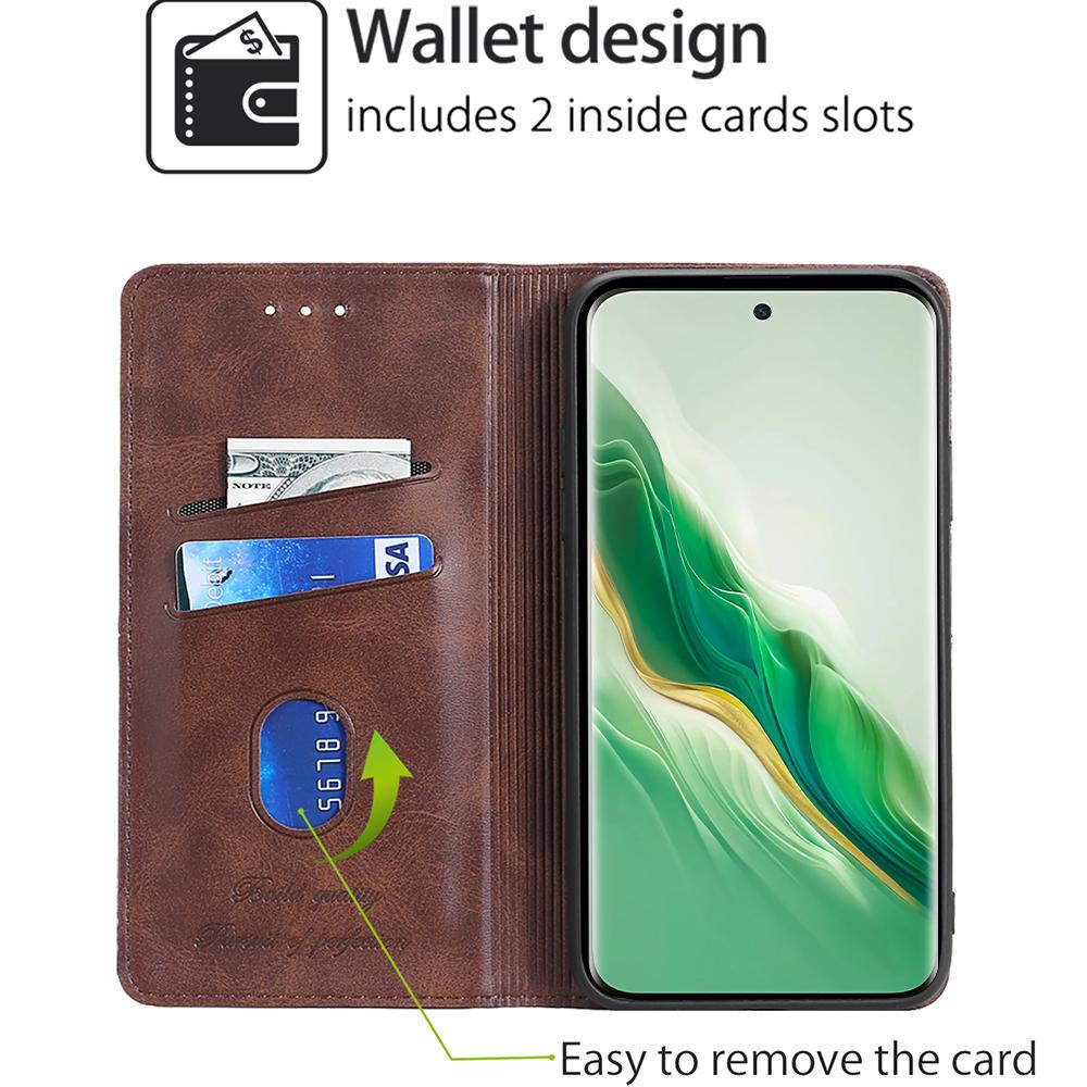 For Honor Magic6 Pro 5G Case Cowhide Texture Anti-Scratch Leather Phone Cover with Card Slots Dark Brown
For Honor Magic6 Pro 5G Case Cowhide Texture Anti-Scratch Leather Phone Cover with Card Slots Dark Brown