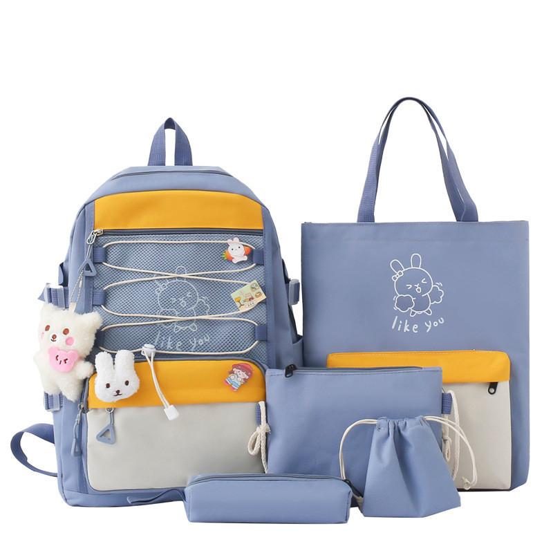 Trendy Color Block Canvas Backpack Collection Large Capacity Student School Bag Casual Travel Pack синій
Trendy Color Block Canvas Backpack Collection Large Capacity Student School Bag Casual Travel Pack синій
