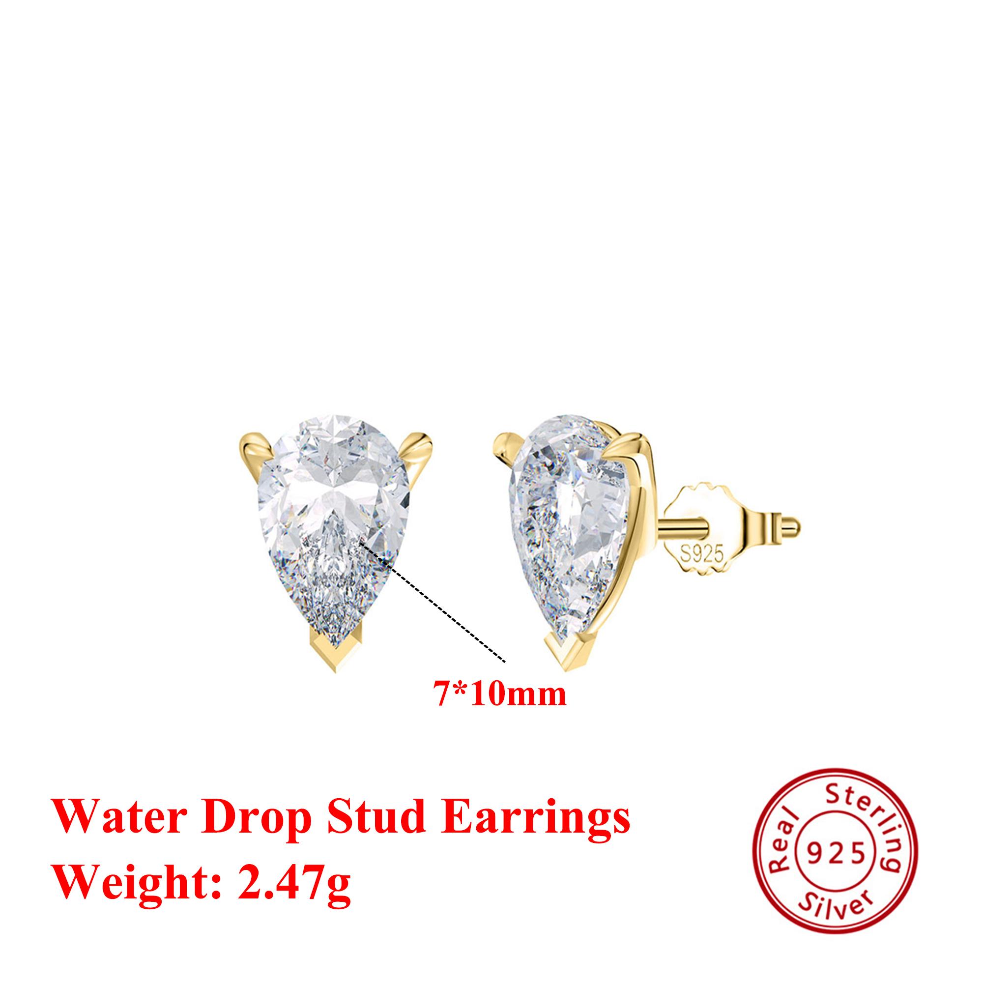 Effie Queen 925 Pure Silver 14k Gold 0.5-2ct Water Drop Zirconia Stud Earrings Ideal Jewelry for Women Banquet Party Gift LZE02 0.5ct Zirconia
Effie Queen 925 Pure Silver 14k Gold 0.5-2ct Water Drop Zirconia Stud Earrings Ideal Jewelry for Women Banquet Party Gift LZE02 0.5ct Zirconia