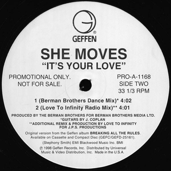 12-дюймовая пластинка SHE MOVES - It s Your Love PROA1168 Geffen Records 1998 США Танцевальная и Электронная Музыка Б/У
12-дюймовая пластинка SHE MOVES - It s Your Love PROA1168 Geffen Records 1998 США Танцевальная и Электронная Музыка Б/У