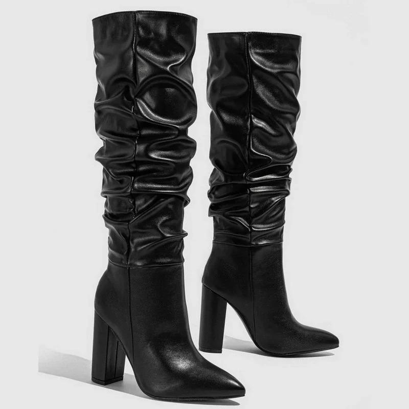 Women Pleated High Thick Heel Knee High Boots OL Work Boots for Office Nightclub Party Wedding Banquet Zapatos De Mujer Sz35-42 42 чорний
Women Pleated High Thick Heel Knee High Boots OL Work Boots for Office Nightclub Party Wedding Banquet Zapatos De Mujer Sz35-42 42 чорний