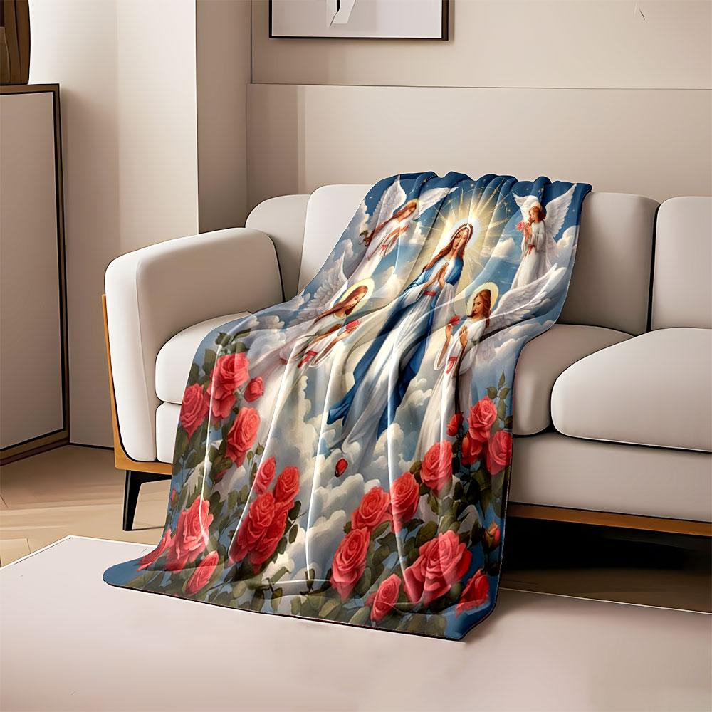 Heavenly scene with angels, a glowing figure, clouds, and vibrant roses. for all seasons blanket lunch break throw gift 80cm x 120cm
Heavenly scene with angels, a glowing figure, clouds, and vibrant roses. for all seasons blanket lunch break throw gift 80cm x 120cm