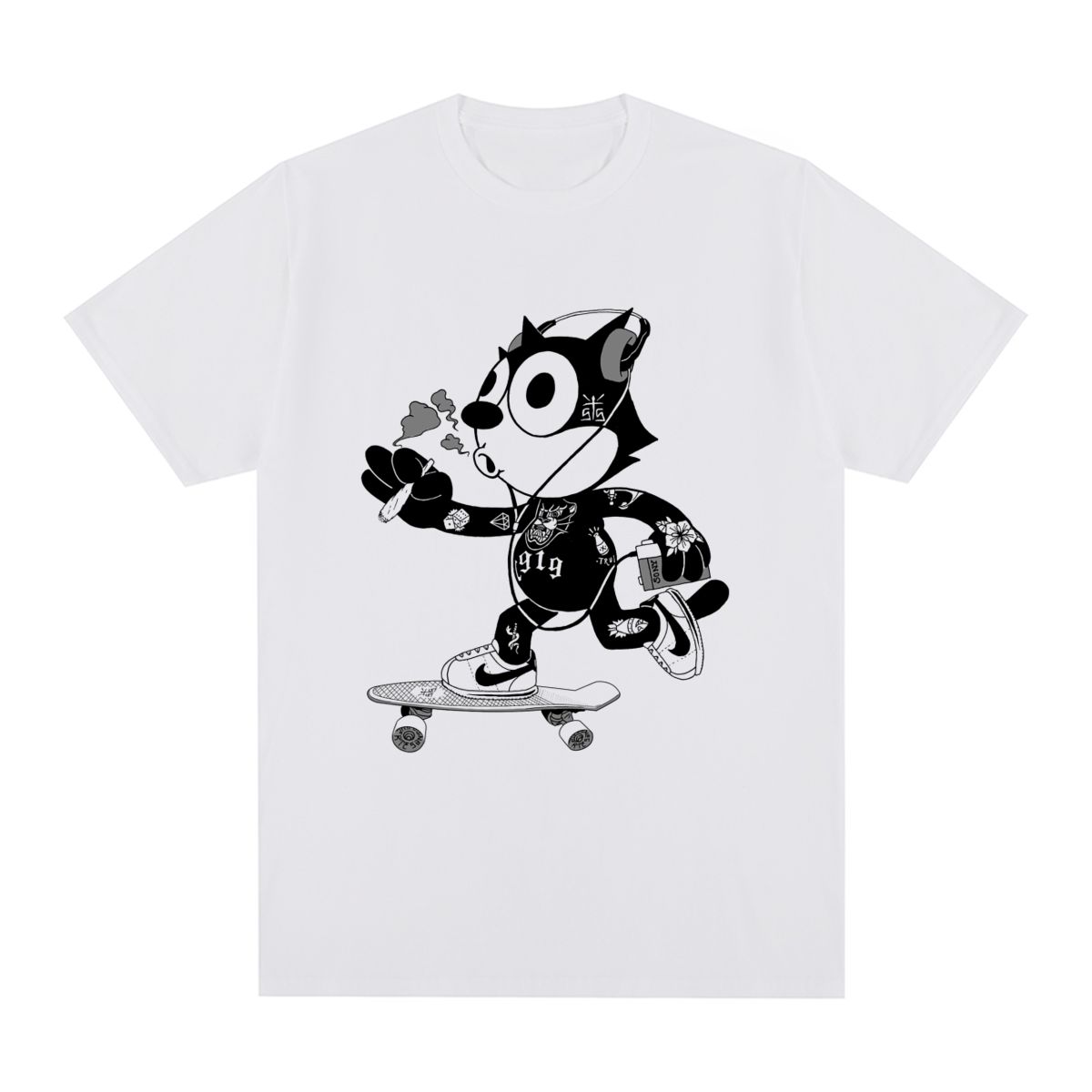Винтажная футболка Felix Cat Skate Классическая футболка из хлопка хорошего качества для мужчин Новая футболка Футболка Женские топы S
Винтажная футболка Felix Cat Skate Классическая футболка из хлопка хорошего качества для мужчин Новая футболка Футболка Женские топы S