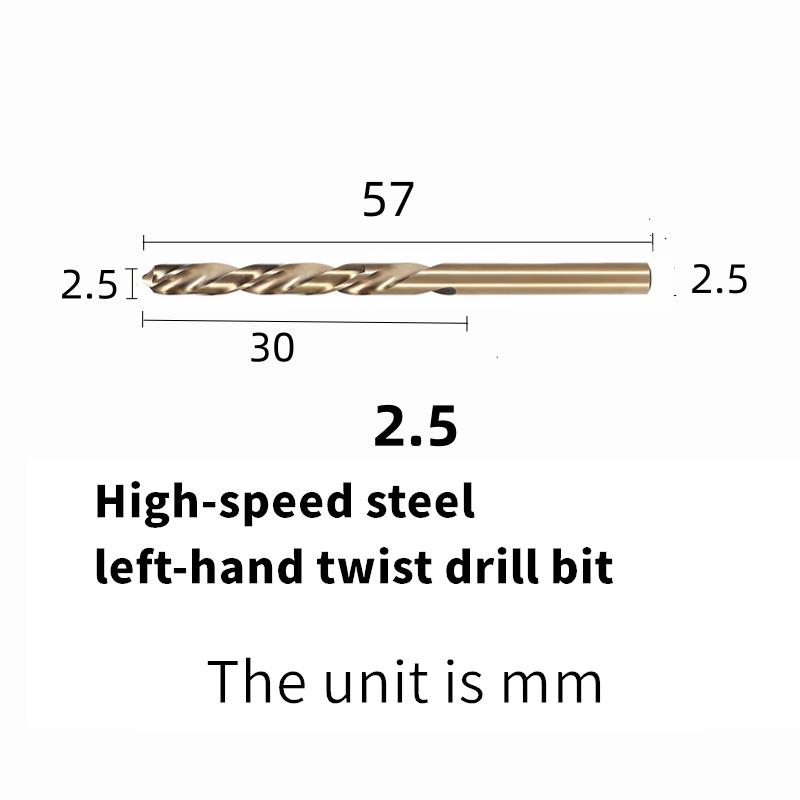 Cobalt-Containing Left-Hand Drill Set for Stainless Steel - Set Includes Left-Hand Twist Drill Bits And Reverse Drill Bits Round
Cobalt-Containing Left-Hand Drill Set for Stainless Steel - Set Includes Left-Hand Twist Drill Bits And Reverse Drill Bits Round