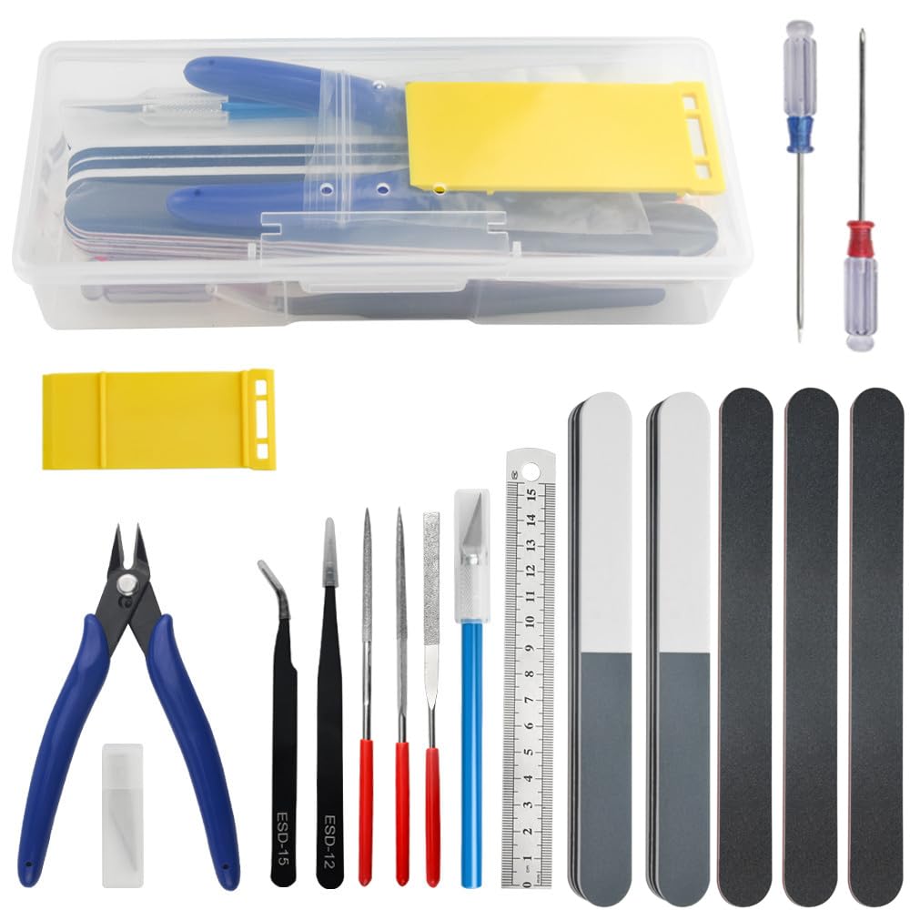 WMYCONGCONG 18-Piece Plastic Model Kit Tools Set Basic Craft Tools with Storage Case Tweezers Files Pen Knife Screwdriver Cutter and More for
WMYCONGCONG 18-Piece Plastic Model Kit Tools Set Basic Craft Tools with Storage Case Tweezers Files Pen Knife Screwdriver Cutter and More for