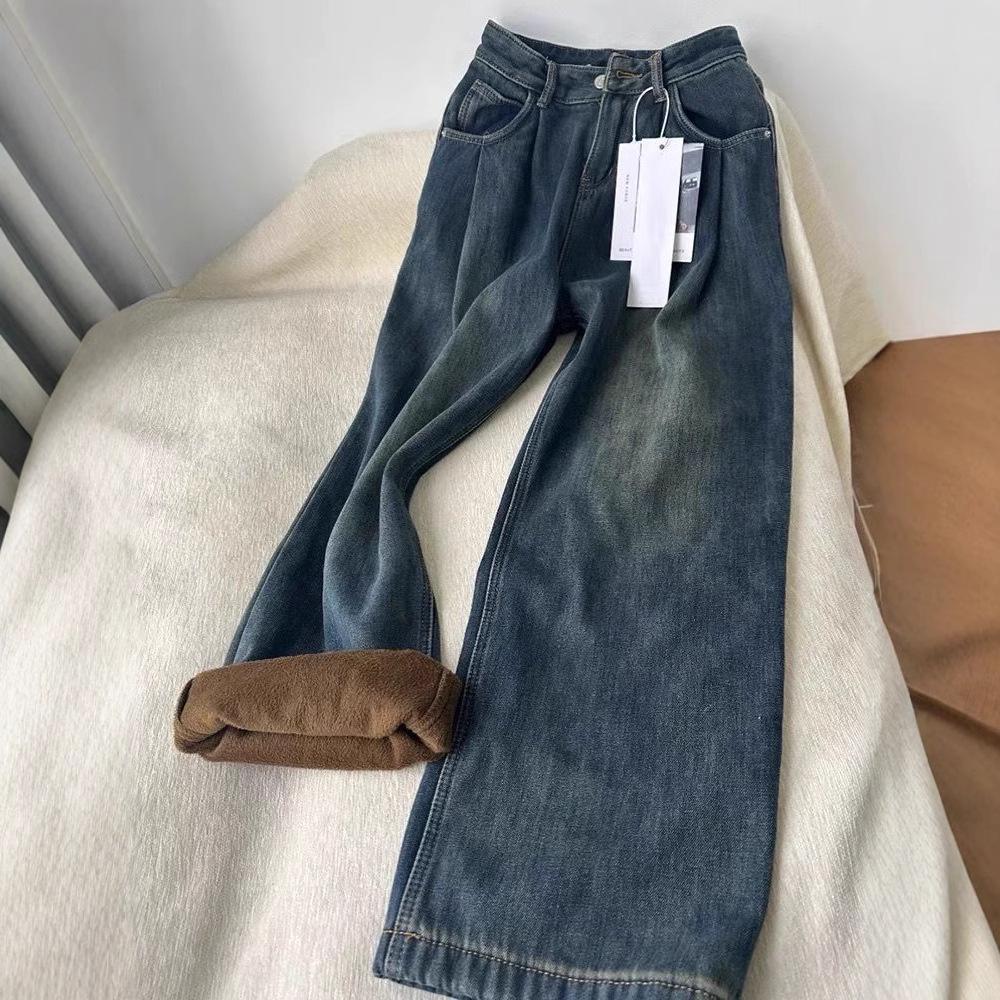 Women s High-Waisted Fleece-Lined Wide-Leg Retro Jeans - Winter Slimming Straight-Leg Pants S
Women s High-Waisted Fleece-Lined Wide-Leg Retro Jeans - Winter Slimming Straight-Leg Pants S