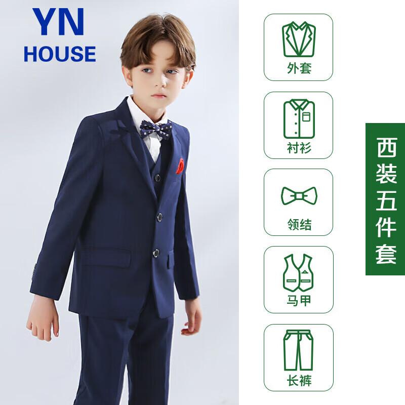 Boys Navy Blue 5-Piece Formal Suit Set 160
Boys Navy Blue 5-Piece Formal Suit Set 160