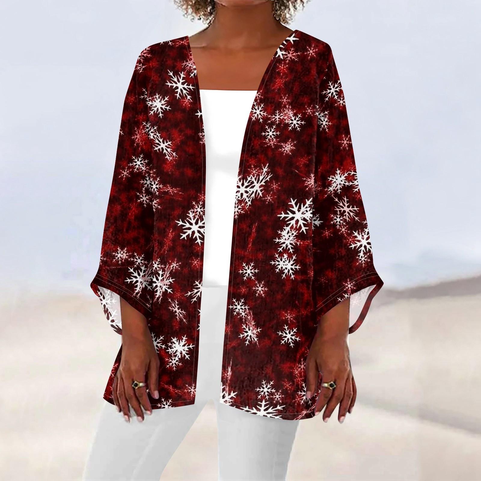 Женская повседневная мода с рождественским принтом легкая куртка средней длины кардиган L винный
Женская повседневная мода с рождественским принтом легкая куртка средней длины кардиган L винный