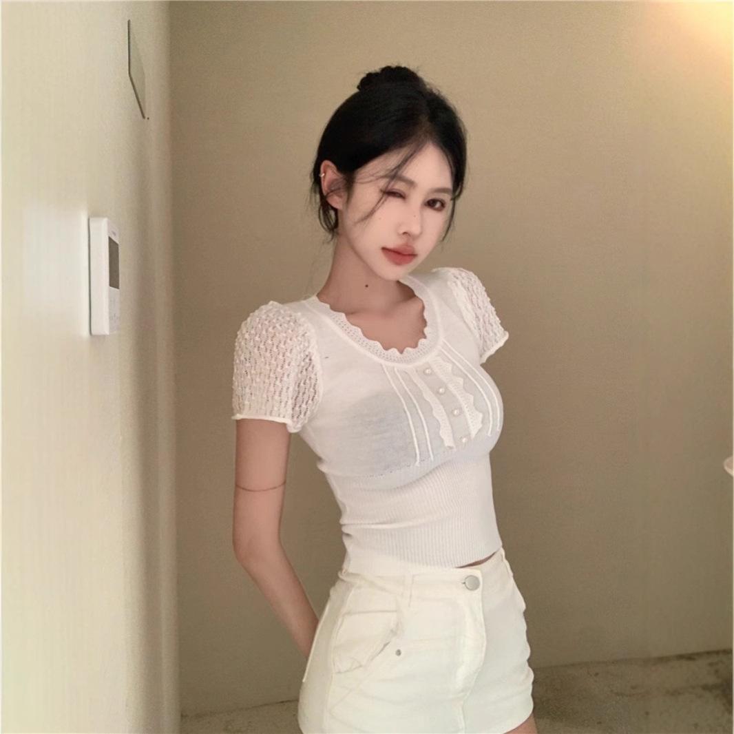 Женская облегающая микропрозрачная трикотажная футболка с коротким рукавом и манжетами - Летняя коллекция 2025 One Size (Recommended for up to 125 lbs) белый
Женская облегающая микропрозрачная трикотажная футболка с коротким рукавом и манжетами - Летняя коллекция 2025 One Size (Recommended for up to 125 lbs) белый