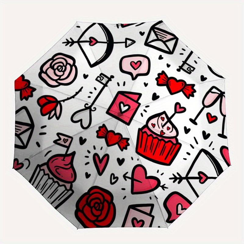 1pc Love Symbols Decorations Automatic Folding Umbrella - 8-Rib Iron Frame, Windproof, Portable Sunshade with Plastic Handle for Travel & Ou
1pc Love Symbols Decorations Automatic Folding Umbrella - 8-Rib Iron Frame, Windproof, Portable Sunshade with Plastic Handle for Travel & Ou