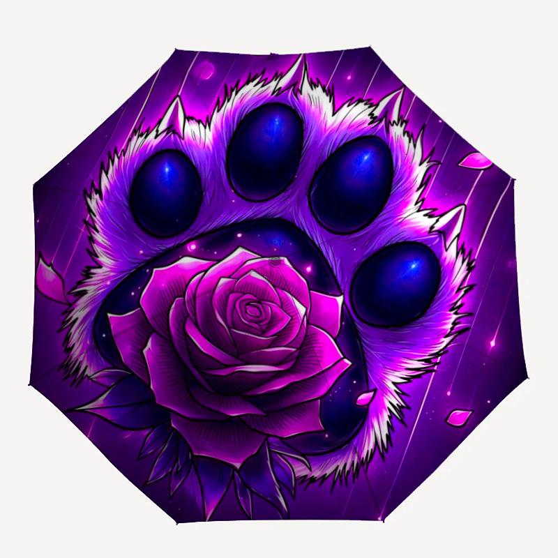 Purple Cat Paw & Rose Folding Umbrella, Glowing Galaxy Pet & Flower Design Umbrella
Purple Cat Paw & Rose Folding Umbrella, Glowing Galaxy Pet & Flower Design Umbrella