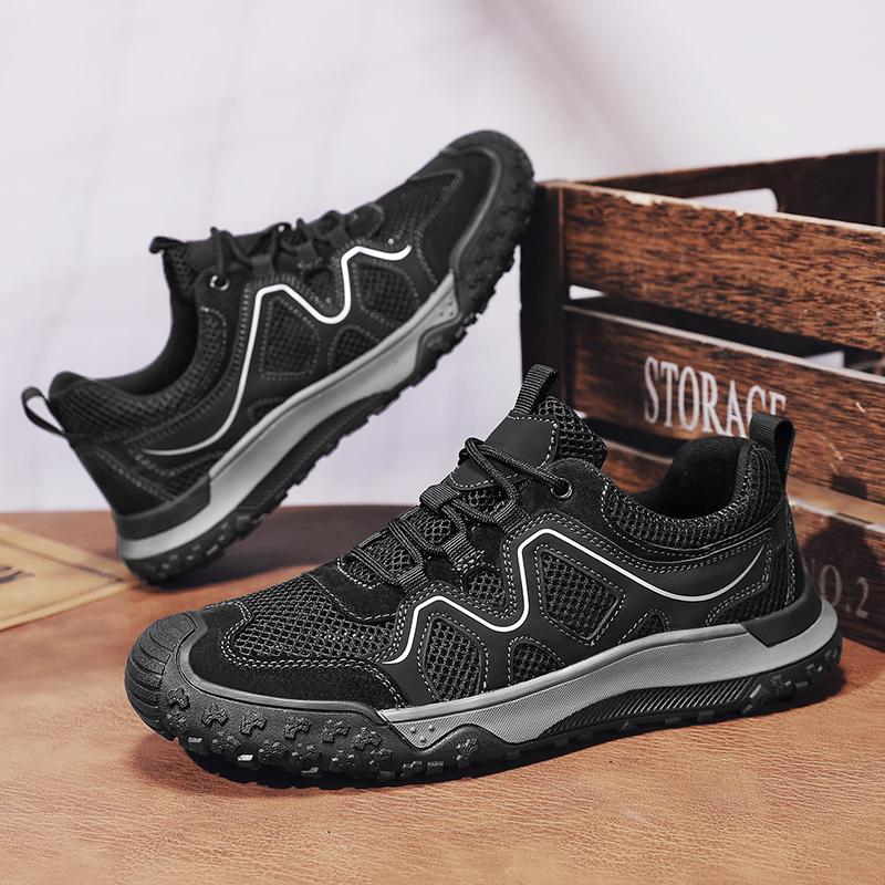 Summer Outdoor Men Mesh Genuine Leather Sneakers for Men Athletic Walking Running Shoes Breathable Men Climbing Shoes 38 чёрный
Summer Outdoor Men Mesh Genuine Leather Sneakers for Men Athletic Walking Running Shoes Breathable Men Climbing Shoes 38 чёрный