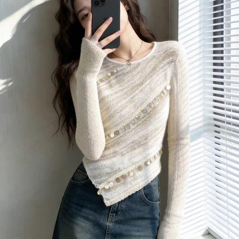 2026 Spring New White Sequined Knit Top with a Chic and Youthful Design White Sequined Knitted Top M
2026 Spring New White Sequined Knit Top with a Chic and Youthful Design White Sequined Knitted Top M