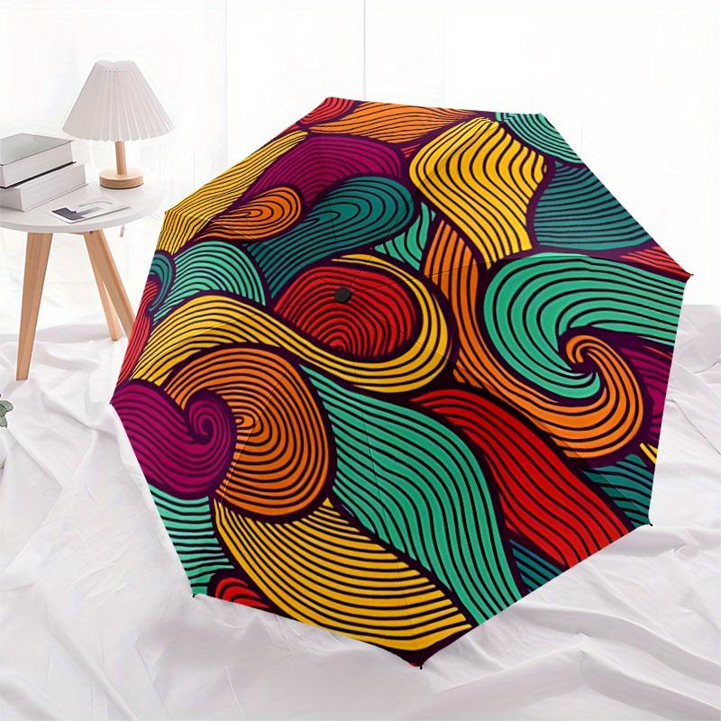 1pc Wave Swirls Automatic Open 8-Rib Windproof Umbrella, Travel & Commuting, Suitable for All Seasons
1pc Wave Swirls Automatic Open 8-Rib Windproof Umbrella, Travel & Commuting, Suitable for All Seasons