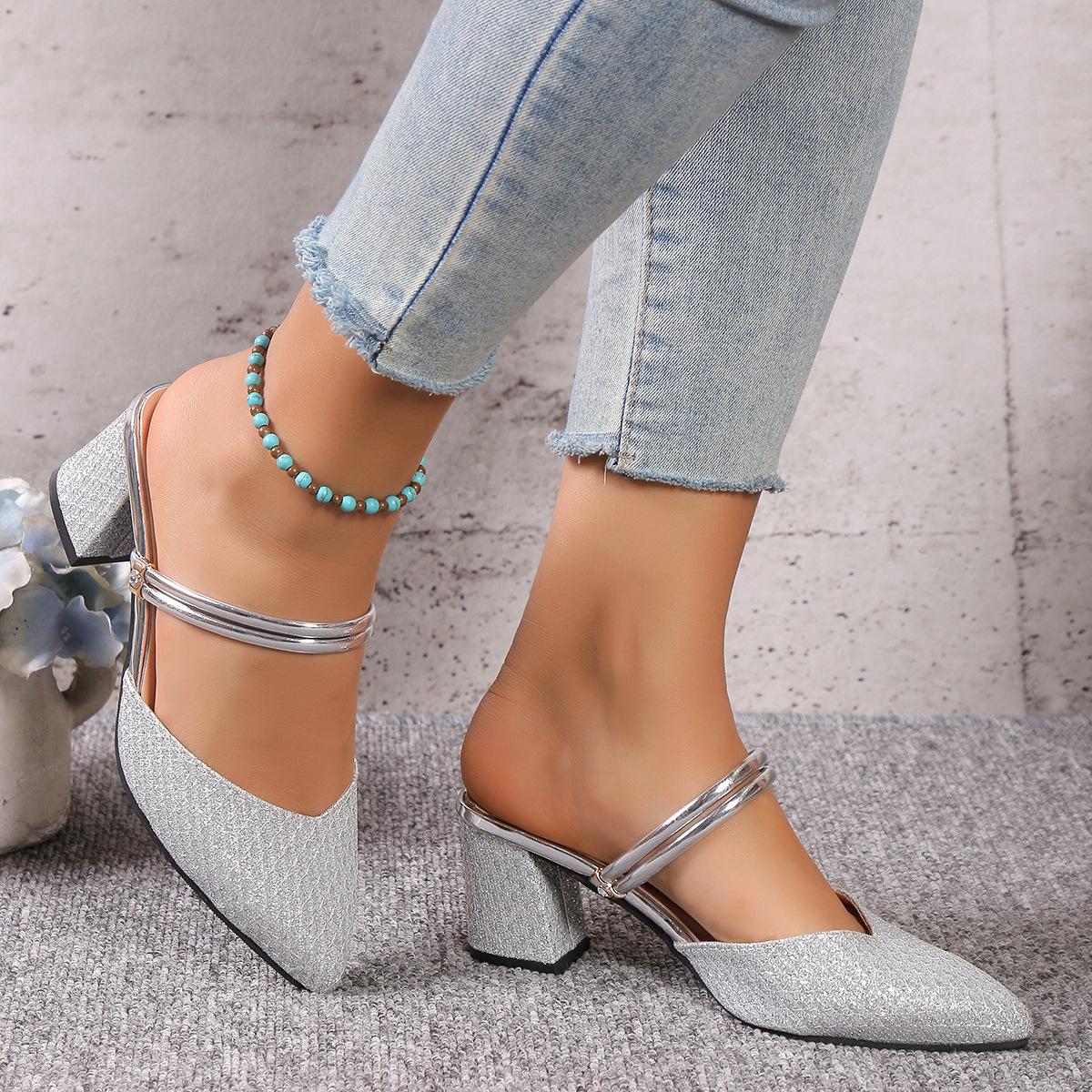 Large size casual fashion high heels autumn 2024 pointed head after empty bag head women s drag 2025 42 срібний
Large size casual fashion high heels autumn 2024 pointed head after empty bag head women s drag 2025 42 срібний