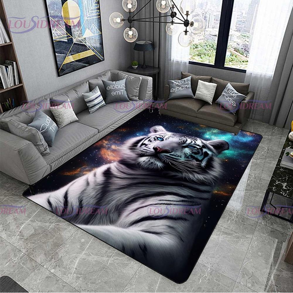 Ковер с рычанием тигра с принтом, ковер с тигром для гостиной, коврик большой площади, коврик с изображением льва, тигра для спальни, ковер для украшения дома