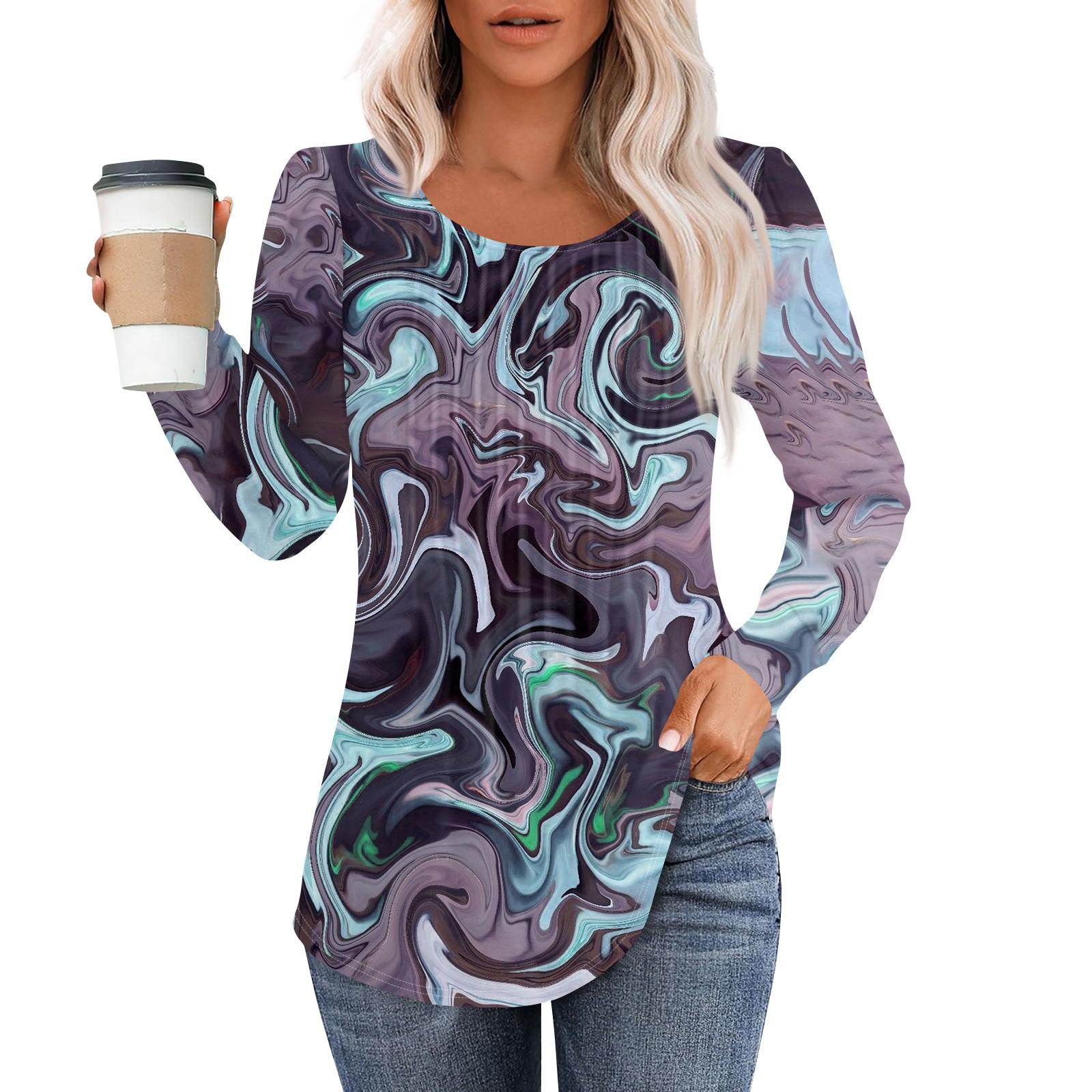 Рубашки с длинным рукавом для женщин, топы, нарядные повседневные блузки, плиссированные топы-туники с круглым вырезом XL фиолетовый
Рубашки с длинным рукавом для женщин, топы, нарядные повседневные блузки, плиссированные топы-туники с круглым вырезом XL фиолетовый