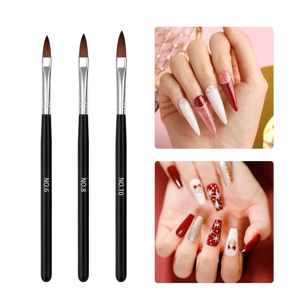 3D Black Crystal Carving Pen Set - 3 Nylon Hair Nail Art Pens 
3D Black Crystal Carving Pen Set - 3 Nylon Hair Nail Art Pens