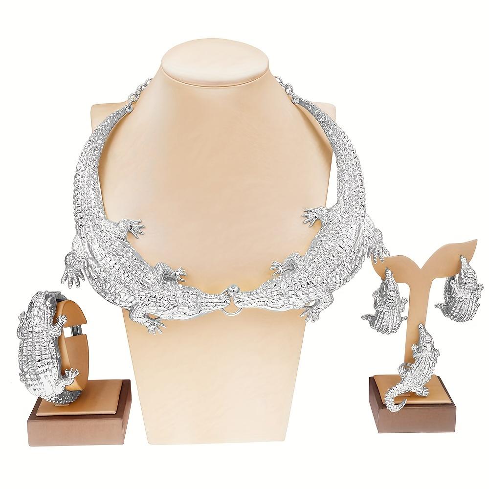 1 комплект итальянского позолоченного ожерелья из крокодиловой кожи, серьги, кольца, кольца с животным дизайном, ожерелье, серьги, браслет для мужчин и женщин
1 комплект итальянского позолоченного ожерелья из крокодиловой кожи, серьги, кольца, кольца с животным дизайном, ожерелье, серьги, браслет для мужчин и женщин