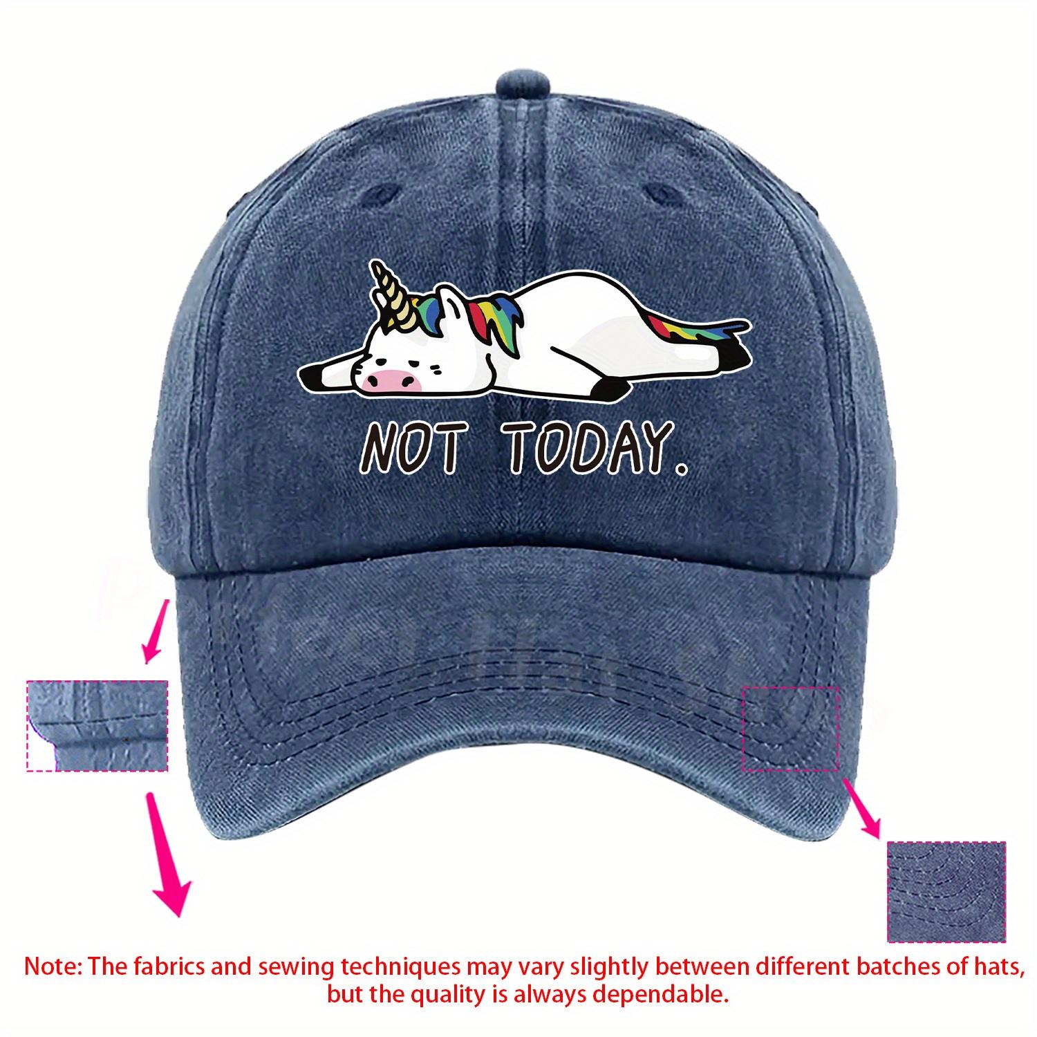 Lazy Unicorn Not Today Graphic Print Baseball Cap Casual Denim Adjustable Sun Hat for Adult Unisex One Size
Lazy Unicorn Not Today Graphic Print Baseball Cap Casual Denim Adjustable Sun Hat for Adult Unisex One Size
