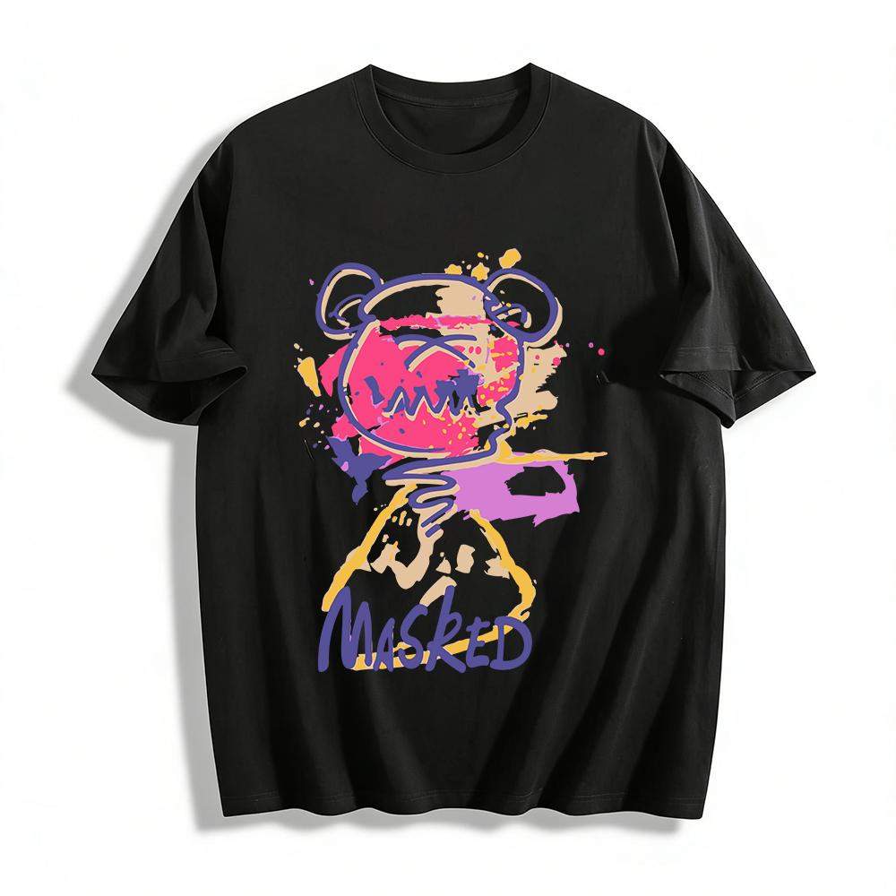 Masked Bear Graffiti Print T-Shirt Unisex Trendy Street Style Casual Loose Fit Short Sleeve Top Pure cotton T-shirt XXS
Masked Bear Graffiti Print T-Shirt Unisex Trendy Street Style Casual Loose Fit Short Sleeve Top Pure cotton T-shirt XXS