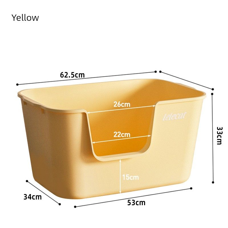Cat Pet Open Litter Box Oversized Anti-Splash Cat Toilet Integrated Cat Poop Basin Pet Supplies A box of yellow can hold 10
Cat Pet Open Litter Box Oversized Anti-Splash Cat Toilet Integrated Cat Poop Basin Pet Supplies A box of yellow can hold 10
