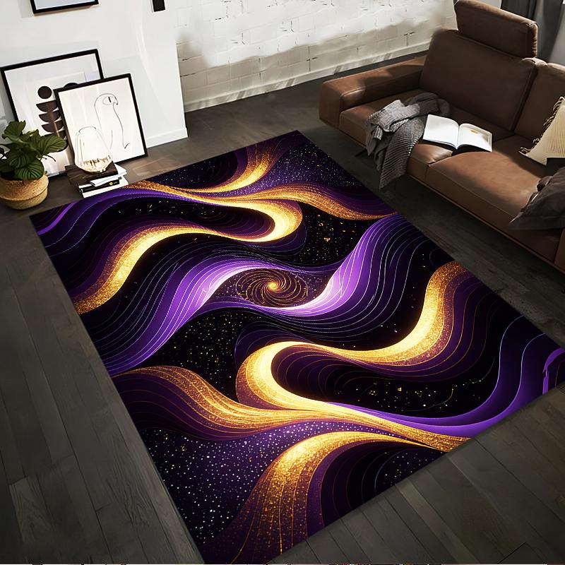 Modern Abstract Black Purple Gold Swirl Pattern Carpet for Living Room Suitable for use as an anti-slip for living room bedroom sofas 40x60cm( 15x23in )
Modern Abstract Black Purple Gold Swirl Pattern Carpet for Living Room Suitable for use as an anti-slip for living room bedroom sofas 40x60cm( 15x23in )