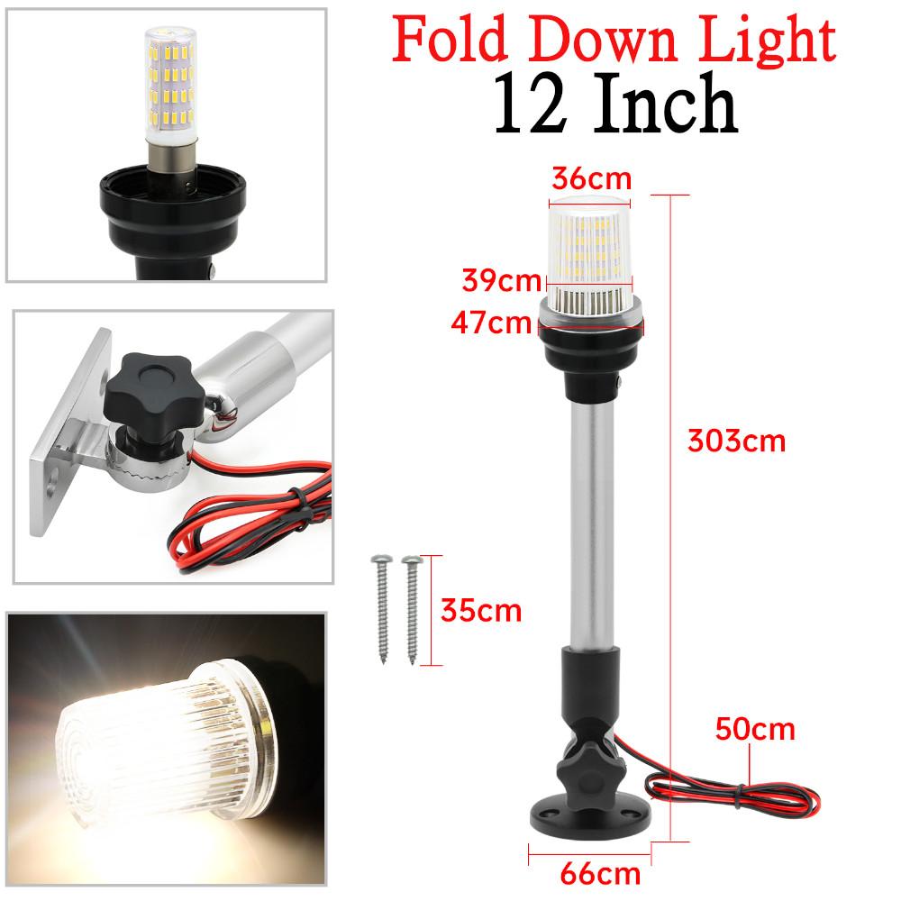 Navigation Light 12 Inch 22 Inch 360 Degree LED Fold Down Stern Lights Anchor Lights for Marine Yacht Pontoons Fishing Boats 12inch Type 2
Navigation Light 12 Inch 22 Inch 360 Degree LED Fold Down Stern Lights Anchor Lights for Marine Yacht Pontoons Fishing Boats 12inch Type 2