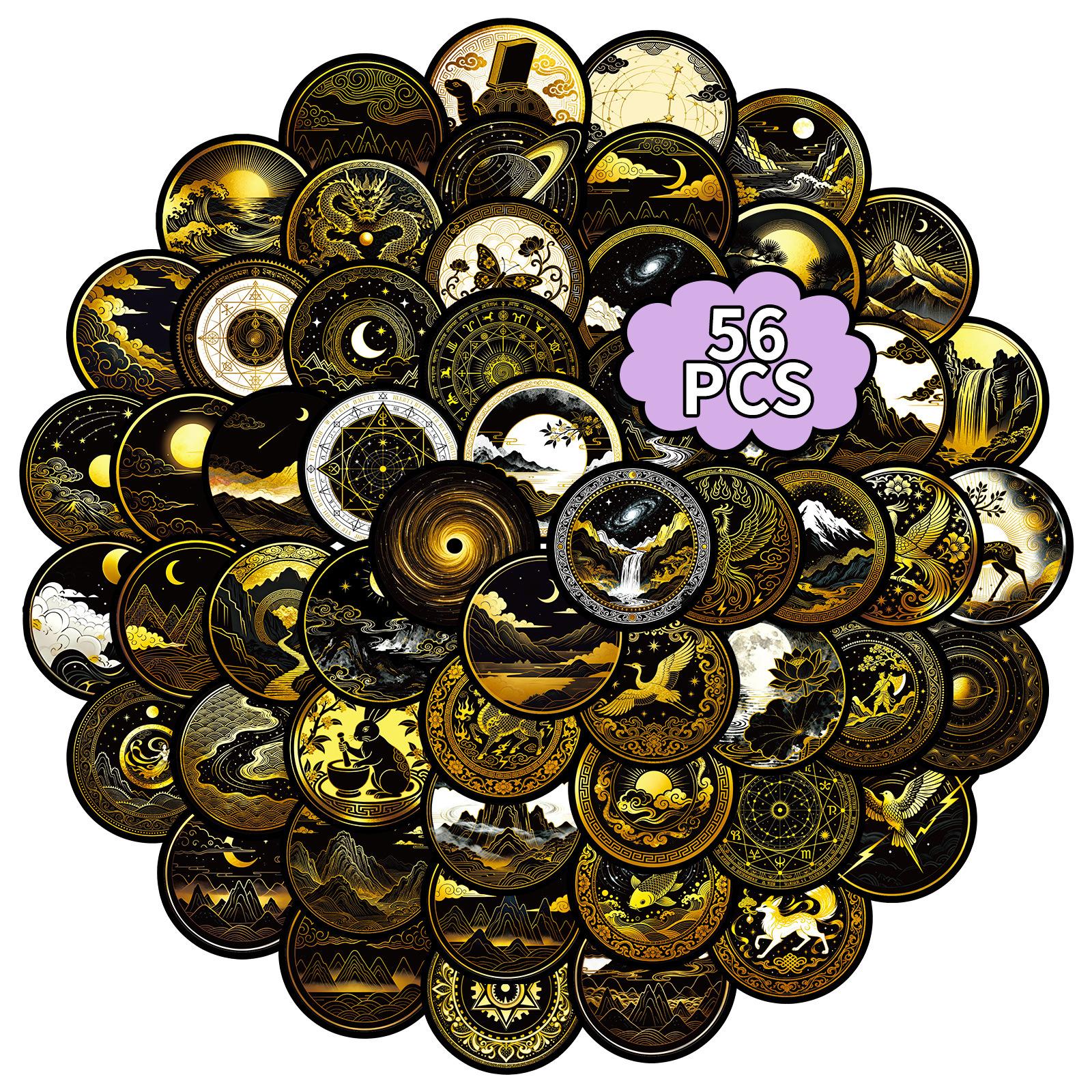 56 Black And Gold Celestial Bodies Cartoon Graffiti Stickers Dark Personality Niche Decorative Luggage Hand Account Stickers
56 Black And Gold Celestial Bodies Cartoon Graffiti Stickers Dark Personality Niche Decorative Luggage Hand Account Stickers