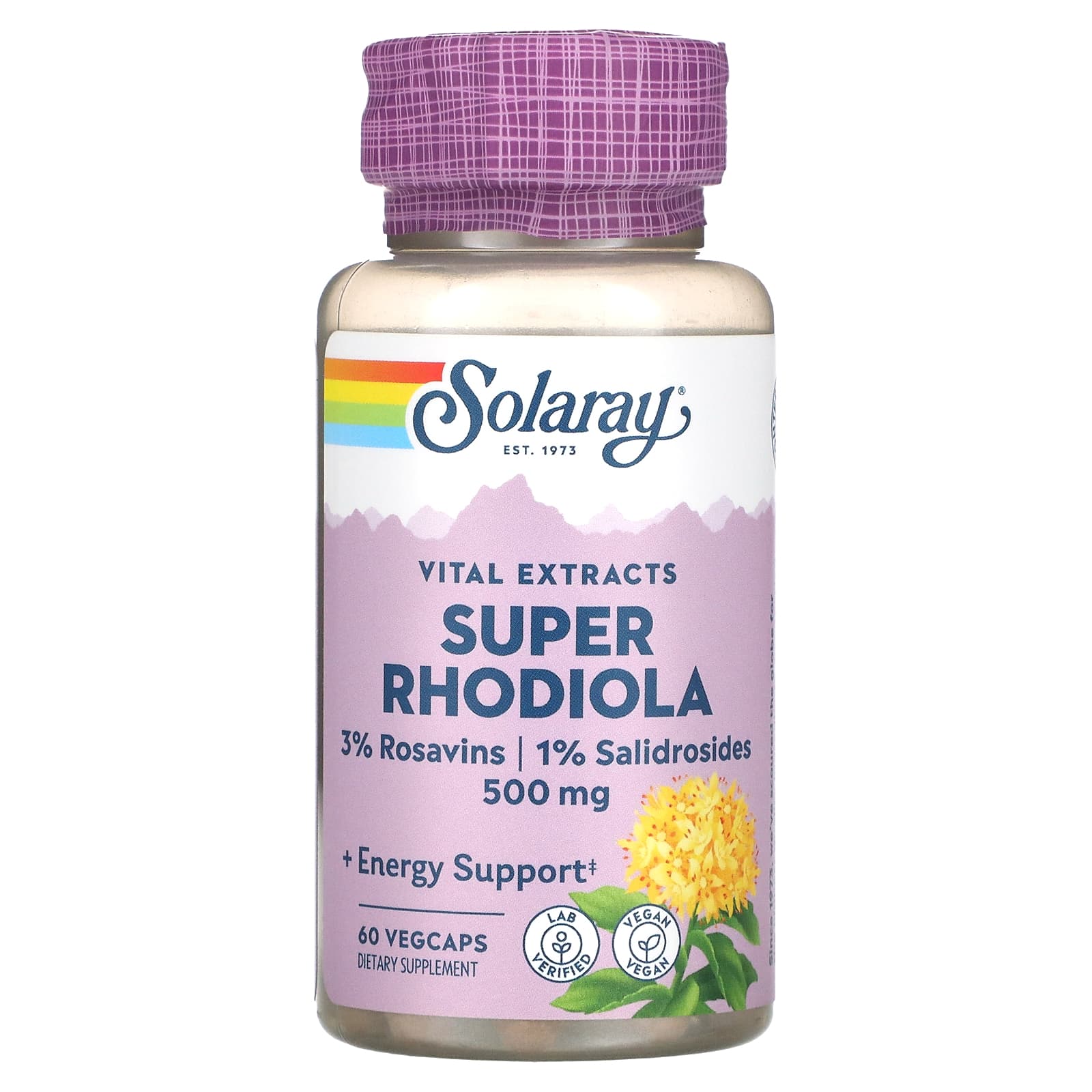Solaray, Super Rhodiola Root Extract, 500 mg, 60 Veggie Capsules
Solaray, Super Rhodiola Root Extract, 500 mg, 60 Veggie Capsules