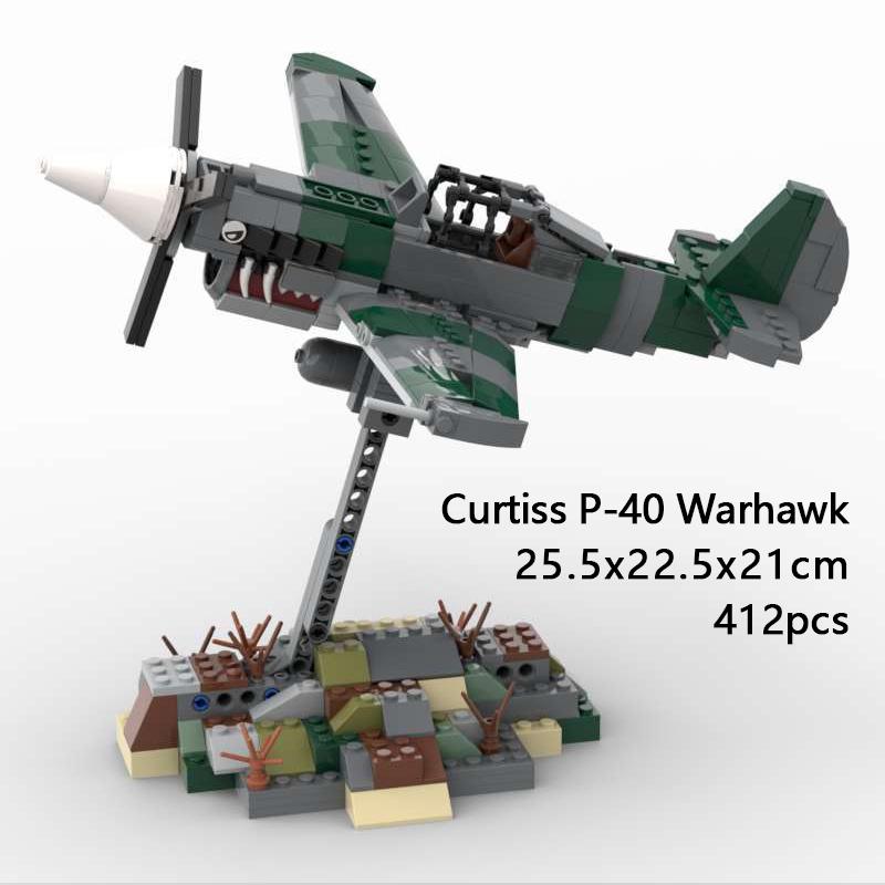412 деталей Модель самолета Curtiss P-40 Warhawk/Tomahawk/Cyclone из строительных блоков Moc, Игрушка для сборки, Подарок для детей
412 деталей Модель самолета Curtiss P-40 Warhawk/Tomahawk/Cyclone из строительных блоков Moc, Игрушка для сборки, Подарок для детей