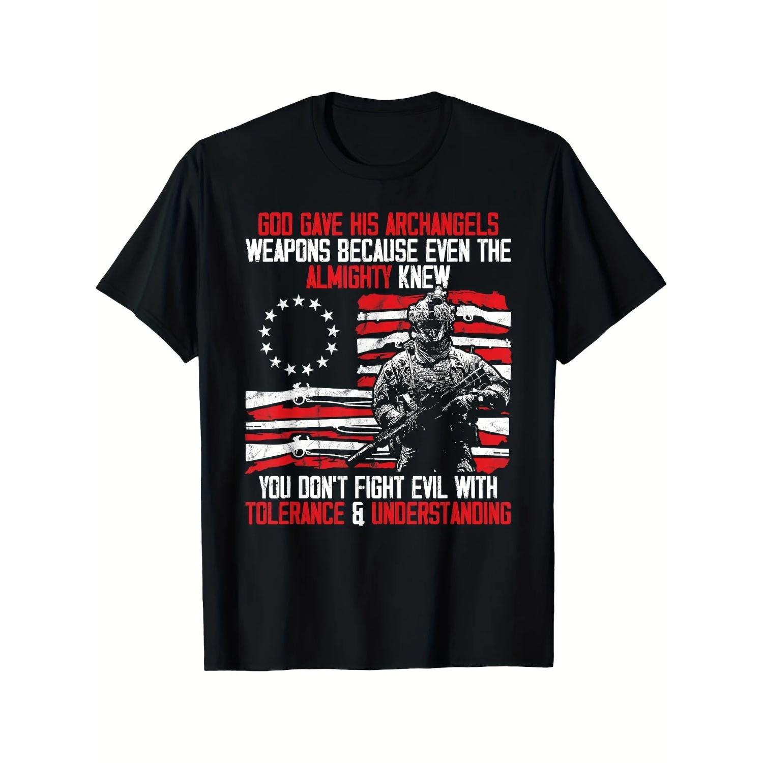 God Gave His Archangels Gun Soldier Veteran Day Gift T-Shirt 100% Cotton O-Neck Short Sleeve Summer Casual Mens T-shirt S чёрный
God Gave His Archangels Gun Soldier Veteran Day Gift T-Shirt 100% Cotton O-Neck Short Sleeve Summer Casual Mens T-shirt S чёрный