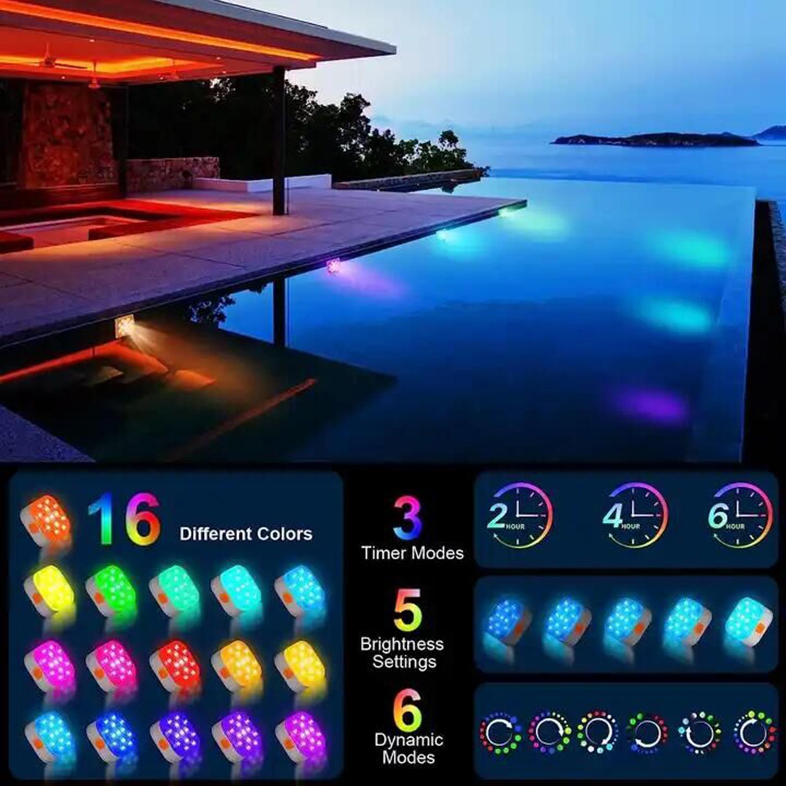 Color Charging LED Pool Light IP68 Waterproof Bathtub Light Dimmable Fountain Light with Remote Control 16 Colors Light 4 Packs белый
Color Charging LED Pool Light IP68 Waterproof Bathtub Light Dimmable Fountain Light with Remote Control 16 Colors Light 4 Packs белый